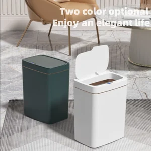 2025 New 15L Smart Trash Can Automatic Touchless Smart Sensor Sensing Trash Can Waterproof Bathroom Kitchen Bedroom Trash Can. 10 best sales garbage bin kitchen - №9