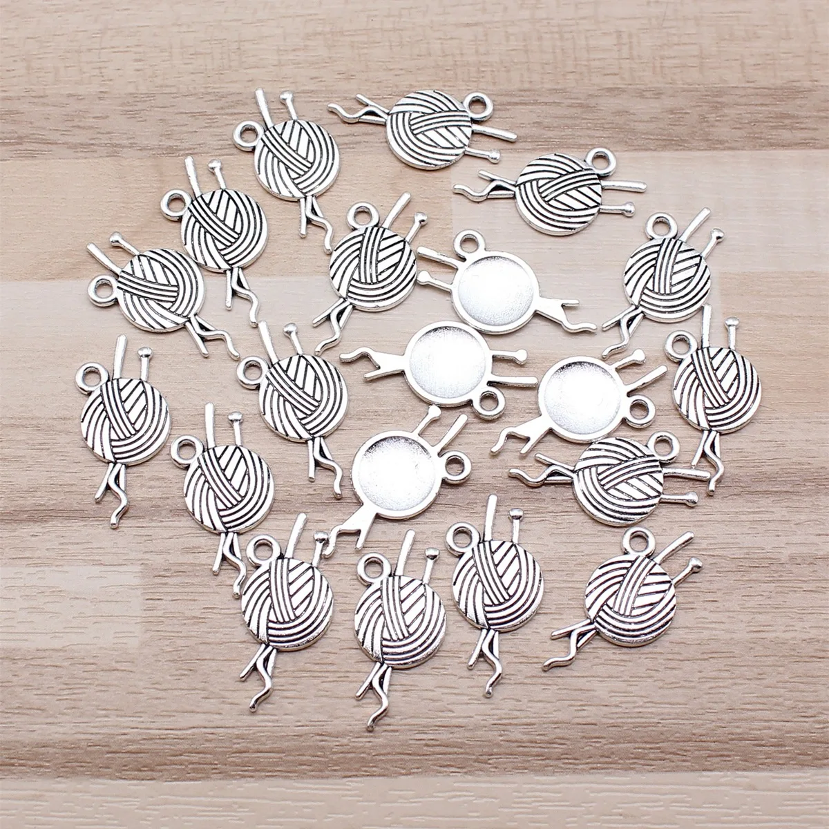 IFOCUS 20pcs/Lot Woolen Charms For DIY Jewelry Making Zinc Alloy 26x12mm/1.02x0.47inch