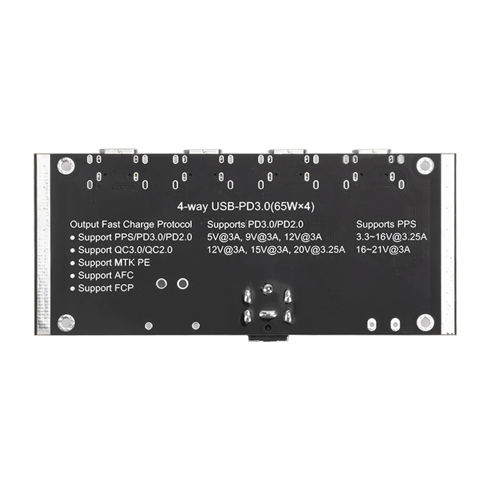 4 Way Output PD65W Fast Charging Module Type-C Interface Support PD3.0/2.0 QC3.0/2.0 FCP AFC Fast Charging DC5.5*2.5/2.1