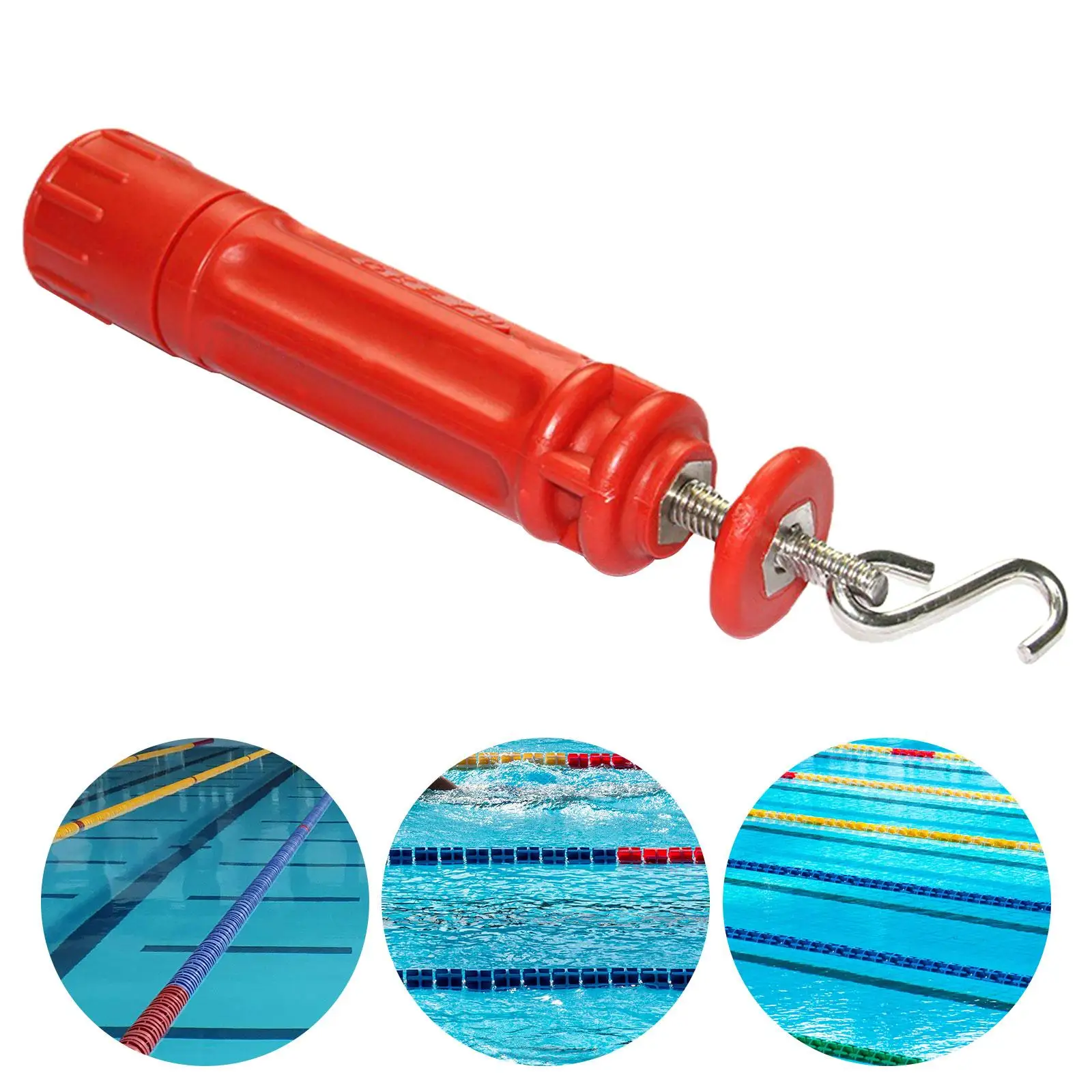 

Lane Line Tensioner for Swimming Pool Professional Portable Pool Equipment Red Adjustable Tightening Shaft Compact Anti Scratch