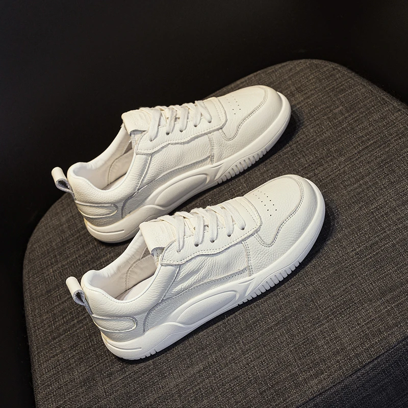 Zapatillas Deportivas Casuales de Verano para Mujer, Zapatos para Caminar Suaves y Cómodos de Cuero Genuino, Zapatos de Talla Grande para Mujer, Zapatos Blancos de Primavera para Mujer