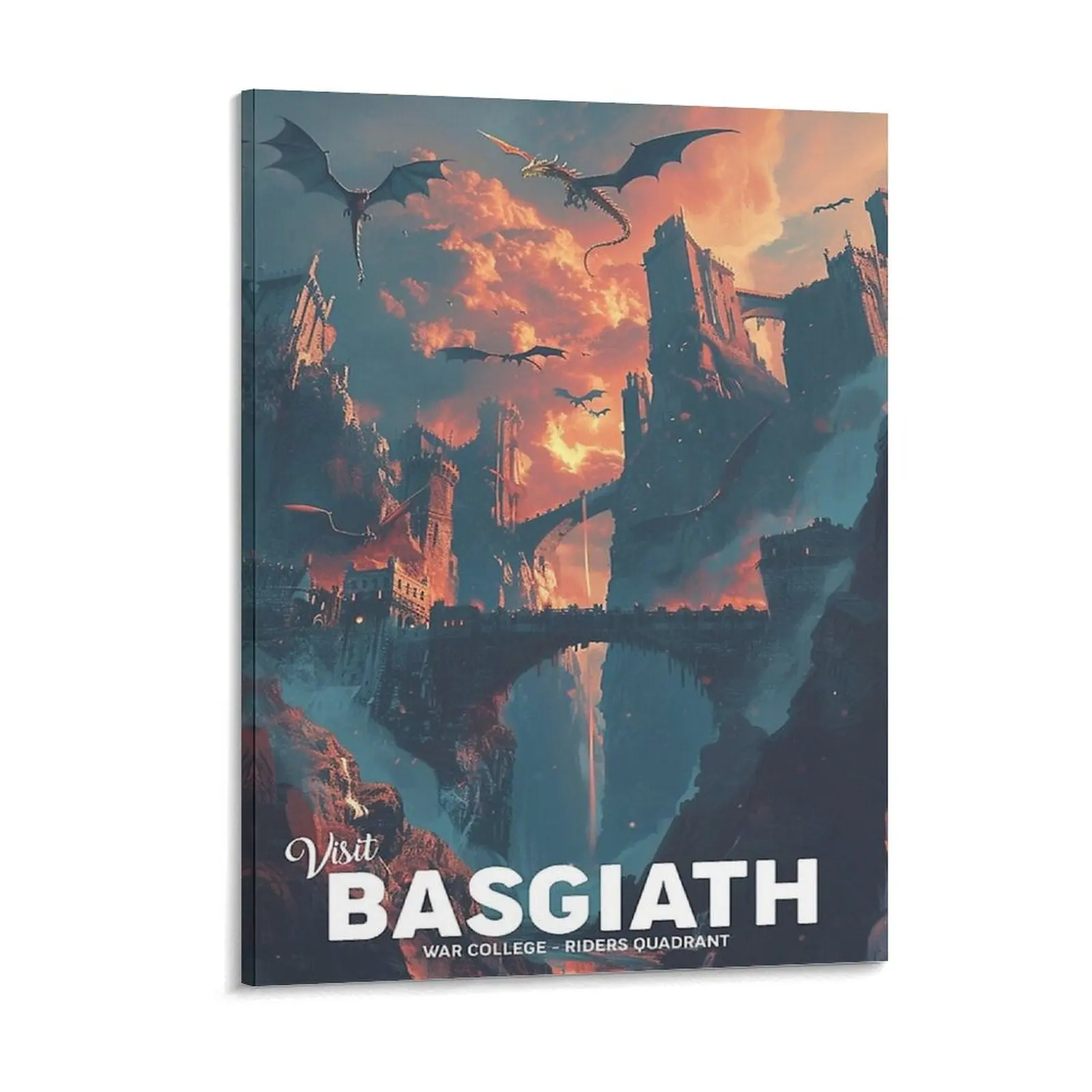 Fourth Wing Basgiath War College Canvas Paintings Design Mural Design Party Design Pub Framed Wall Painting