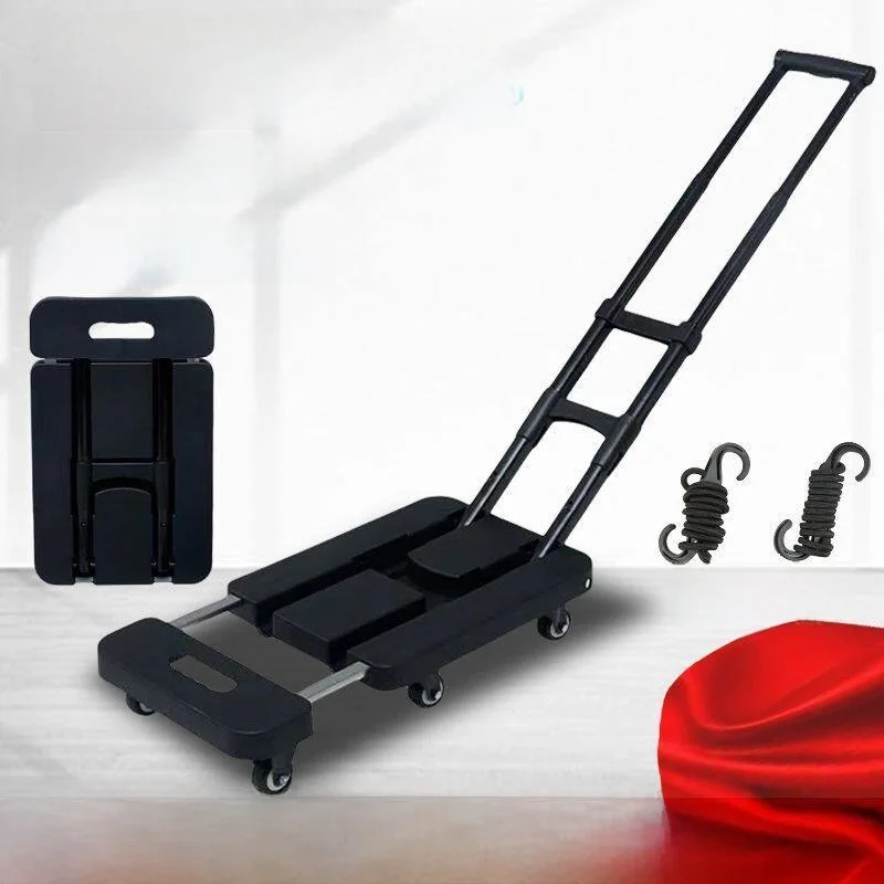 foldable-portable-four-wheel-shopping-cart-hand-pulled-flatbed-cart-vegetable-buying-handheld-truck-stainless-steel-body