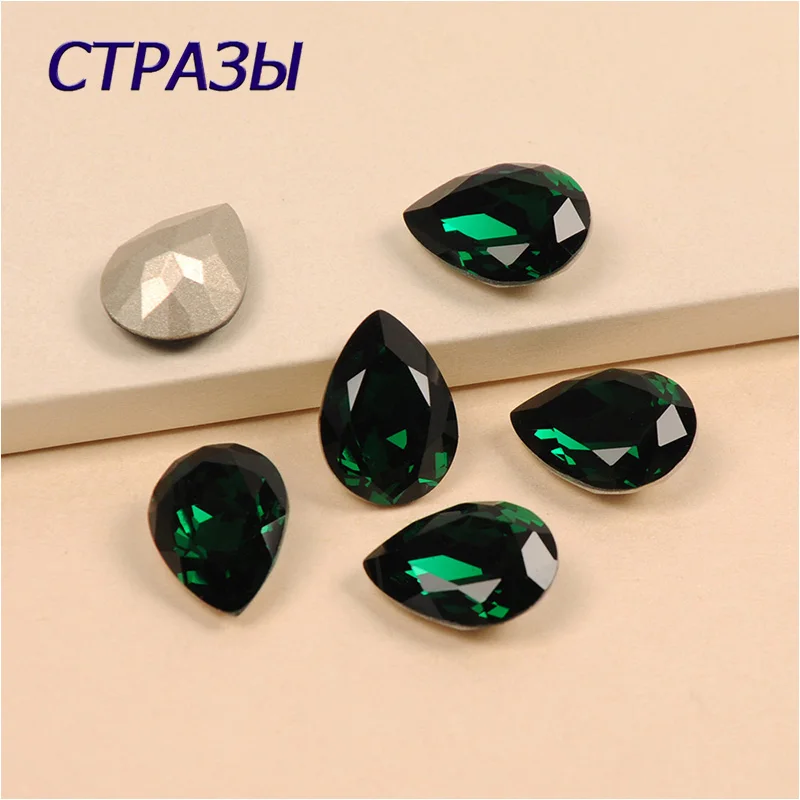 

High Quality 4320 Emerald Nails Strass Crystal Dorp Shape K9 Glass Fancy Popular Rhinestones for 3D Nail Art Decorations