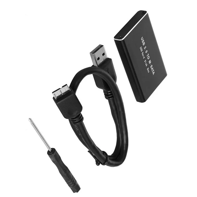 

20X MSATA To USB 3.0 SSD Enclosure External Hard Drive Disk Box Storage Case Adapter For 30X50mm 30X30mm MSATA SSD