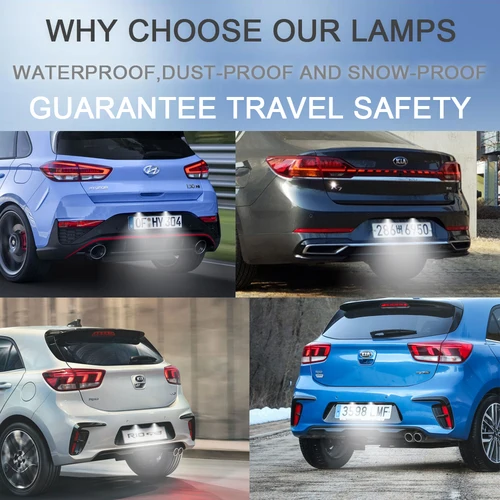 Imagen 2 del producto Luces LED traseras para matrícula de coche, accesorio para Hyundai I30 Elantra GT Sonata Veloster Tucson Venue Kia Rio MK4 Niro Cadenza K5, sin errores, 2 piezas