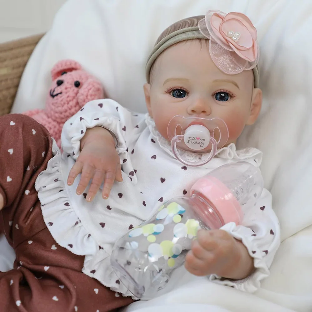 48cm Baby Doll Reborn Like Real Full Body Silicone Vinyl Realistic Painted Reborn Kit for Girl Newborn Babies Finished Dolls Toy