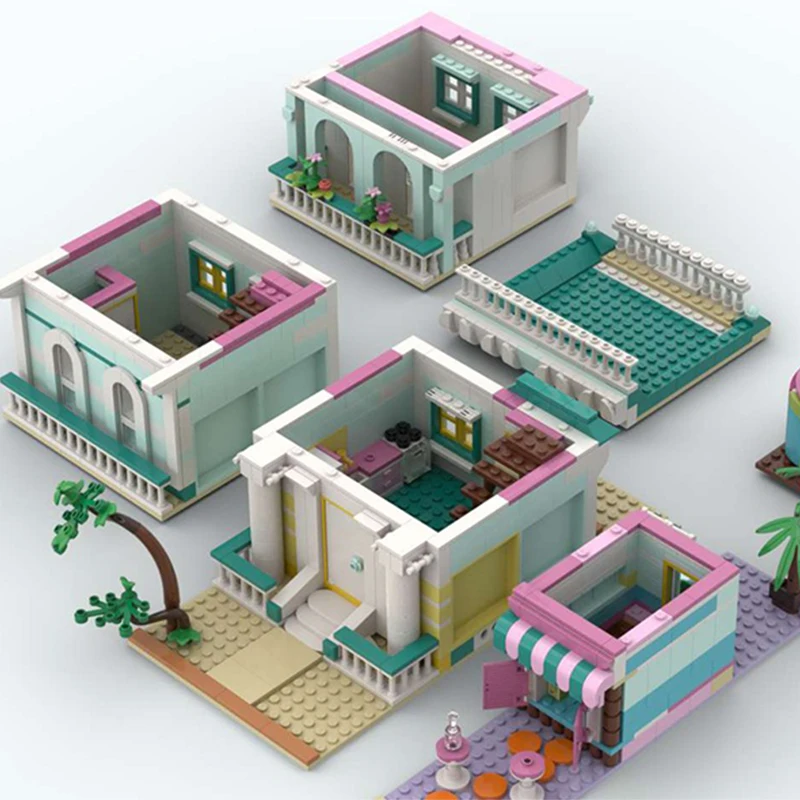 ตัวต่อโมเดลบ้านริมชายหาดยอดนิยม 1025 ชิ้น ชุดประกอบเอง ของเล่นเสริมพัฒนาการ ของขวัญวันคริสต์มาสและวันเกิด