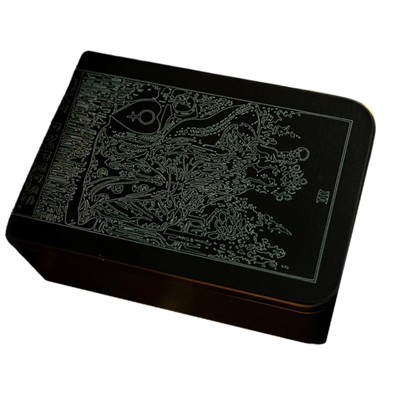 Tarot Cards Storage Box Astrologys Trinkets Box White Line Pattern Tarot Card Box