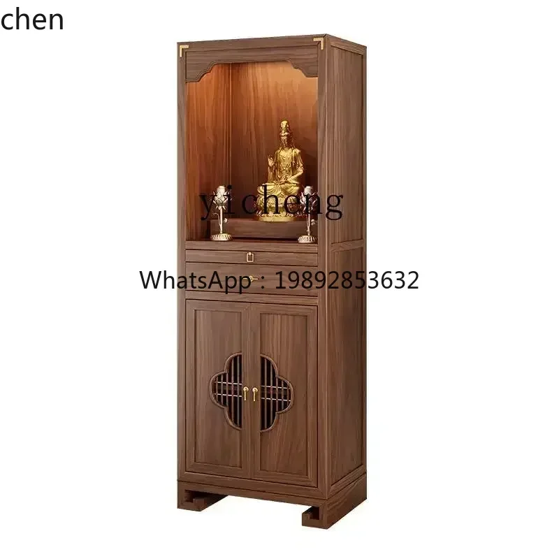 YFY Standing Cabinet Guanyin Bodhisattva Household God Table Cabinet Solid Wood Supply Table Cabinet 5