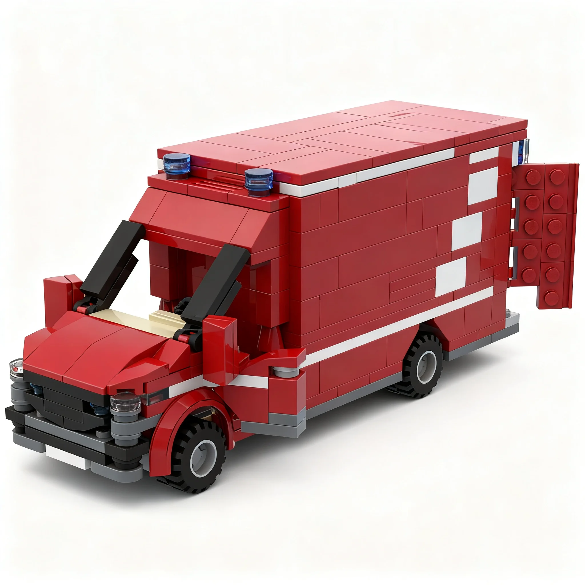 366pcs MOC City Hospital Mercedesss Sprinter Ambulance Model Building Blocks Christmas Gift Toy Architecture Collection Idea