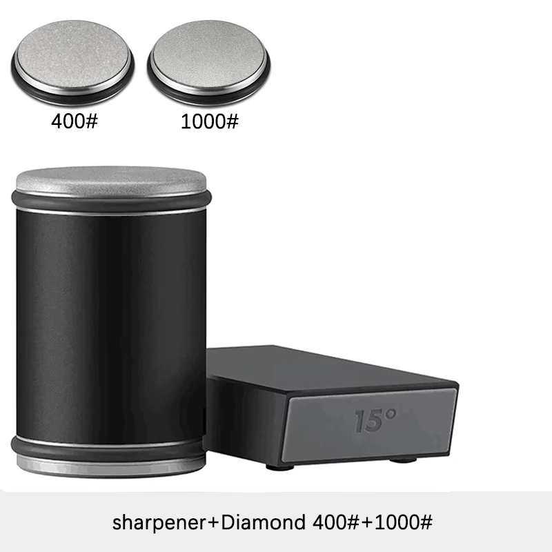 Rollende messenslijper Magnetische meshouder Diamantslijpsteenset met 15 en 20 graden hoekrol Keukenaccessoire