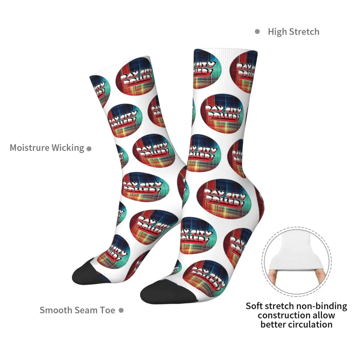 ベイシティローラーズソックス原宿スーパーソフトストッキングオールシーズンロングソックスアクセサリーユニセックス誕生日プレゼント用