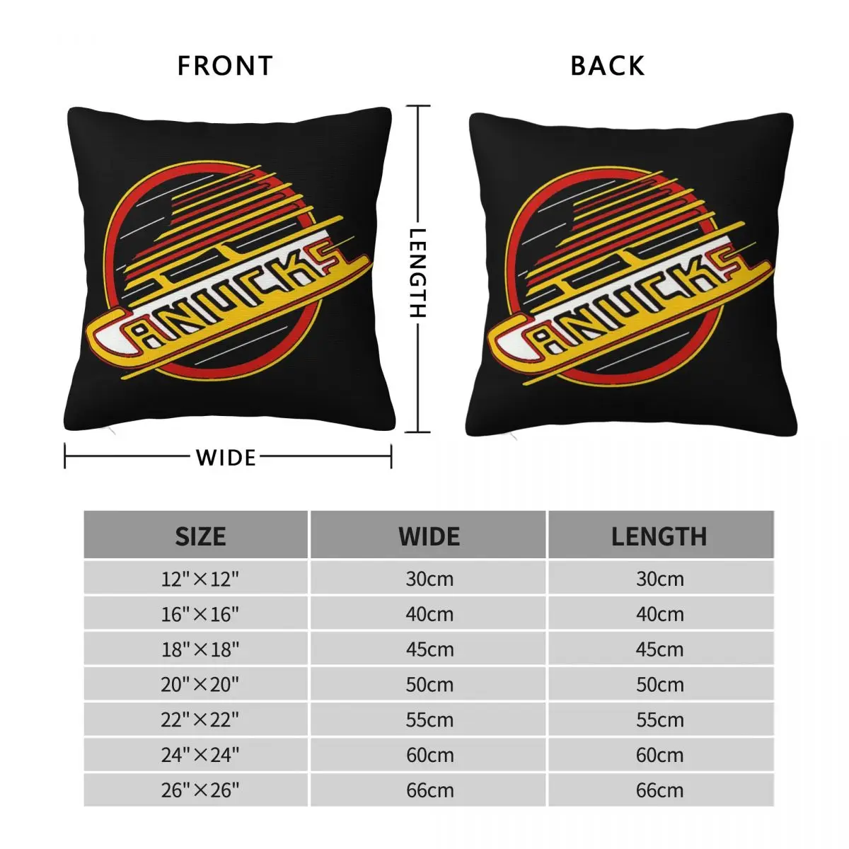 Vancouver Hockey Canucks Skate Square Pillowcase Pillow Cover Polyester Cushion Decor Comfort Throw Pillow for Home Bedroom