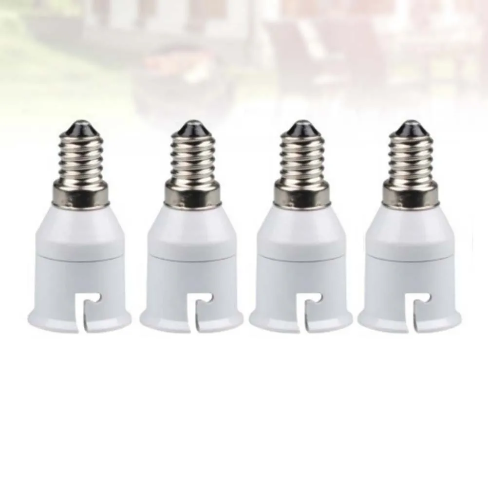 

4pcs E14 To B22 Lamp Holder Converter Socket Adapter Home Led Bulbs Durable Light Socket Replacement For B22 Fixtures Lamp