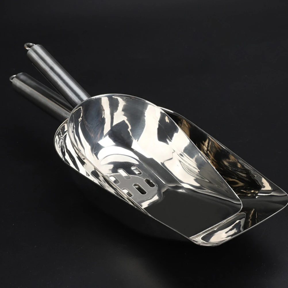 

Stainless Steel Ice Scoop Filter Shovel Food Rice Scooper Premium Kitchen Tool Small Holes Easy Storage