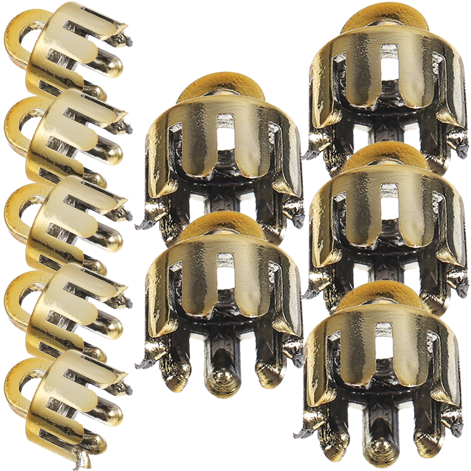 

10 Pcs Christmas Ornament Tops Decorative Ball Accessories Caps Golden Plastic Ornaments Decorations