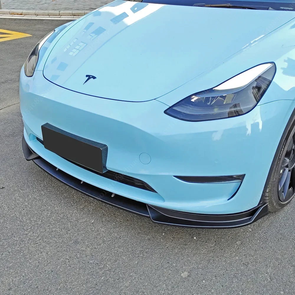 Front Bumper Lip Splitter Chin Diffuser BodyKits Spoiler Deflector Tuning For Tesla Model Y 2018 2019 2020 2021 2022 2023 2024