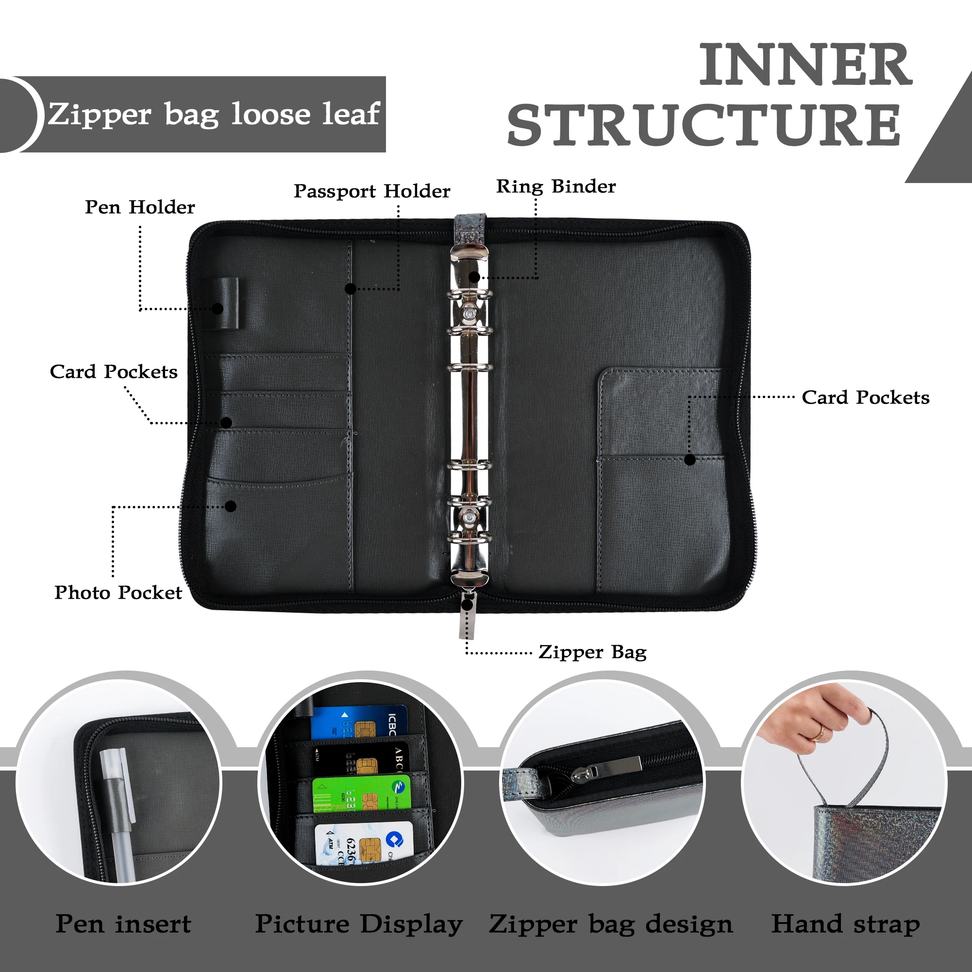 A6 Pu Lederen Budget Bindmiddel Planner Met Rits Zakken Cash Enveloppen Rekenmachine, Bill Geld Organizer Voor Saving System Portemonnee