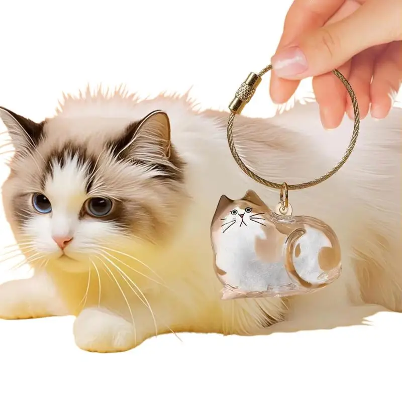Katzen-Schlüsselanhänger Anhänger für Rucksack Katzenhaar-Aufbewahrungsbox Hängende Katzentasche Haustierpflege-Souvenirs – Detail 6