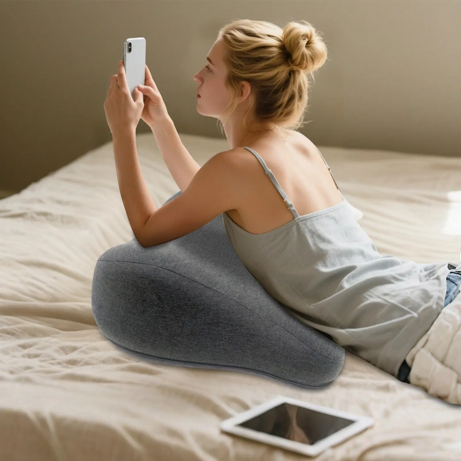 Back Wedge Pillow For Bed Comfortable Positioning Pillow Non-Slip Wedge Cushion For Snoring Reading Sleeping Home Dormitory