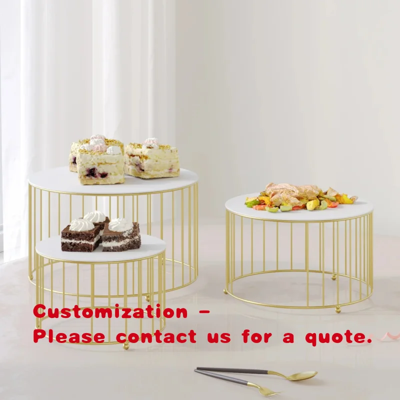 

custom.Custom Gold Candy Tray Cake Stand Set Metal Dessert Stand Wedding Display Rack