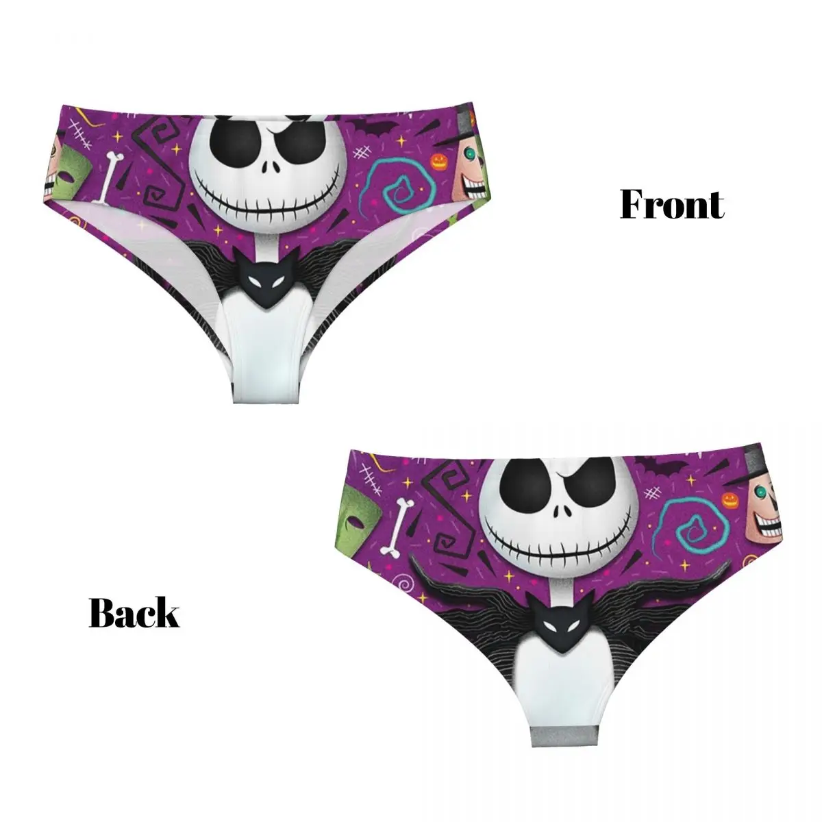مخصص تيم بيرتون عيد الميلاد فيلم الرعب سراويل قصيرة المرأة الراحة تمتد هالوين الجمجمة جاك سالي الملابس الداخلية السروال