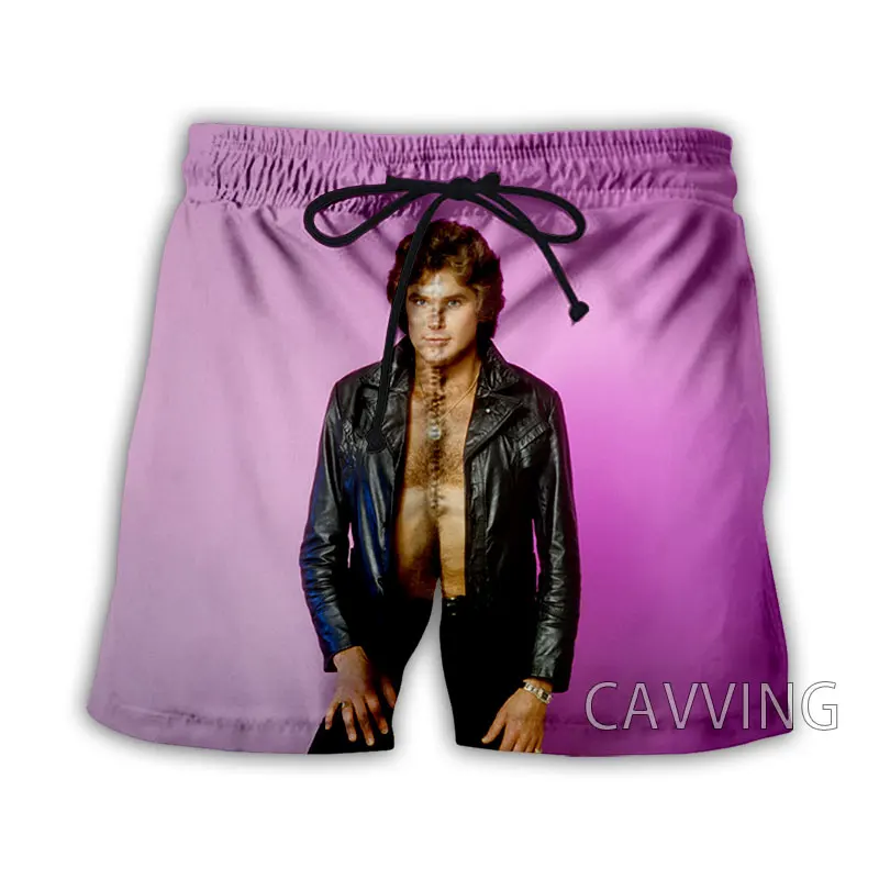 CAVVING 3D Printed  David Hasselhoff  Summer Beach Shorts Streetwear Quick Dry Casual Shorts Sweat Shorts for Women/men   K02