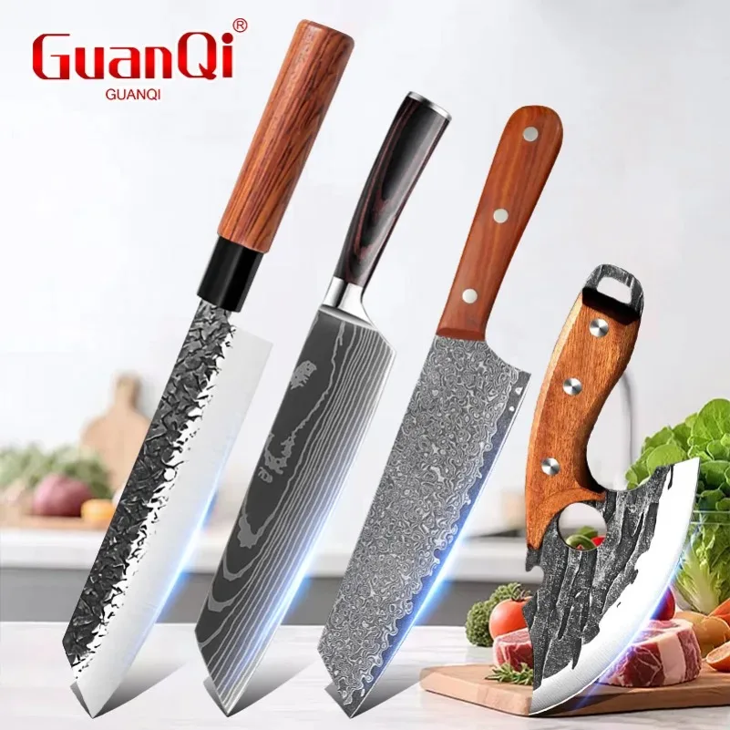 Hand Forged Professional Chef Knives Salmon Sushi Fish Filleting Knife Meat Vegetable Sharp Household Kitchen Cooking Tools