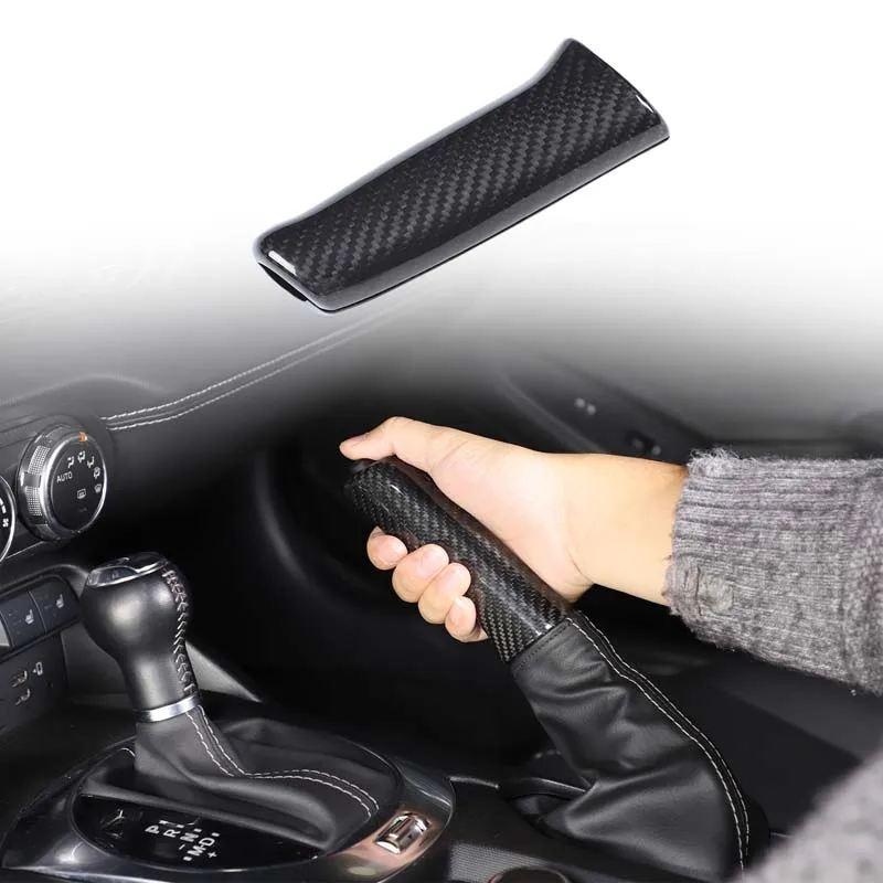

2Pcs Real Carbon Fiber For Mazda MX-5 Fiat 124 Abarth 124 2016+ Car Center Handbrake Lever Cover Decorative Sticker Accessories