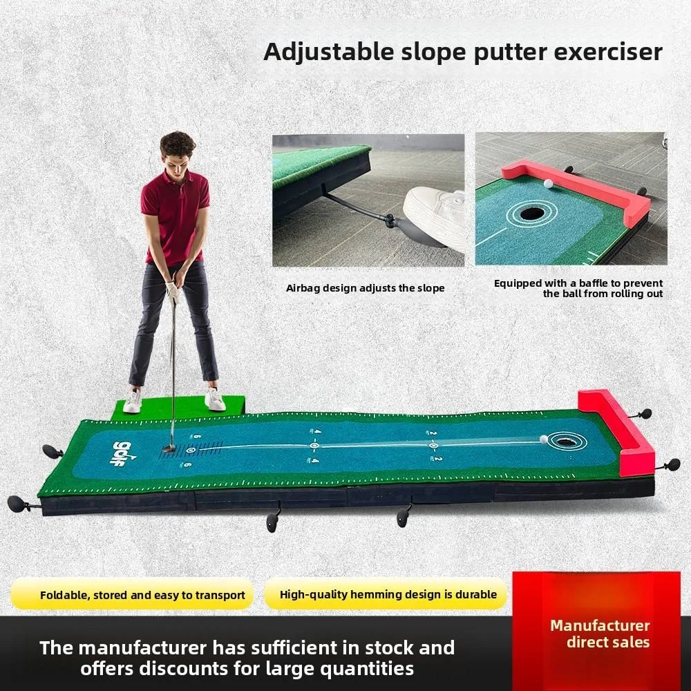Adjustable Slope Portable Indoor Golf Training Set Multi-Functional Swing Trainer for Practice for Putting