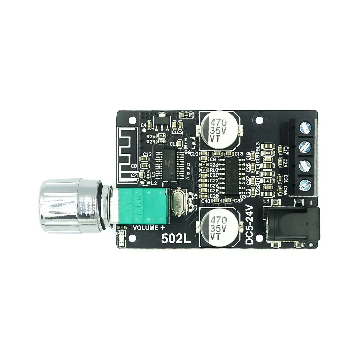 ZK-502L MINI Bluetooth 5.0 DC 5-24V Wireless Audio Digital Power amplifier Stereo board 50Wx2 Bluetooth Amp Amplificador