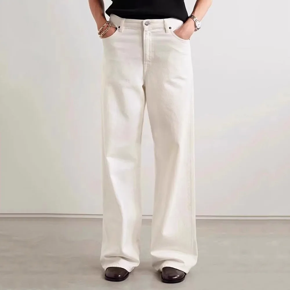 

Women'S Loose Casual Pants R0 * White Jeans 24ss Spring And Summer New High-Waisted Thin Wide-Leg Pants Straight Pants