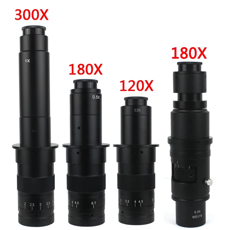 180X 120X 300X 200X 130X Zoom C-mount Microscope Lens 0.7X-4.5X Magnification 25mm For USB Industry Video Camera