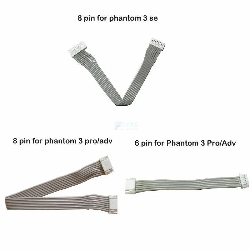 6 pin/8 pin Gimbal Camera/Wifi Drone Connector Cable for DJI Phantom 3 Pro/ADV/SE/Sta