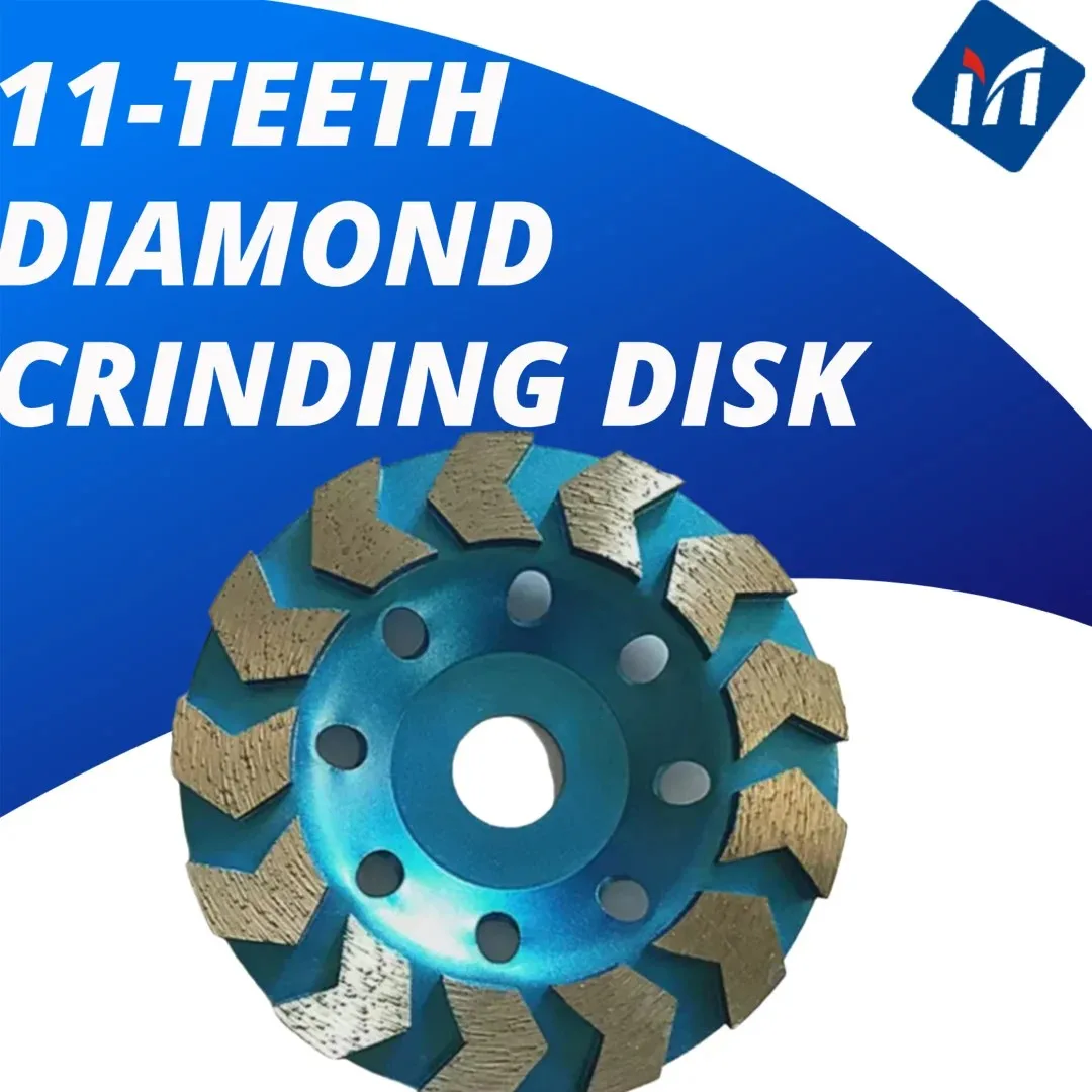 11-Teeth 100mm Threaded Diamond Cup Wheel High Hardness Abrasive Grinding Tool for Granite Marble Stone Polishing and Grinding