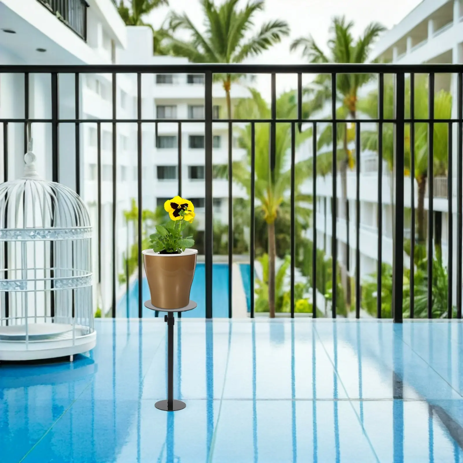 Adjustable Plant Stand Riser Indoor Outdoor Flower Pot Lift Range 11.4-19.6 Adjustable Base Tops 6 8 10 Plant Pot Elevator Small