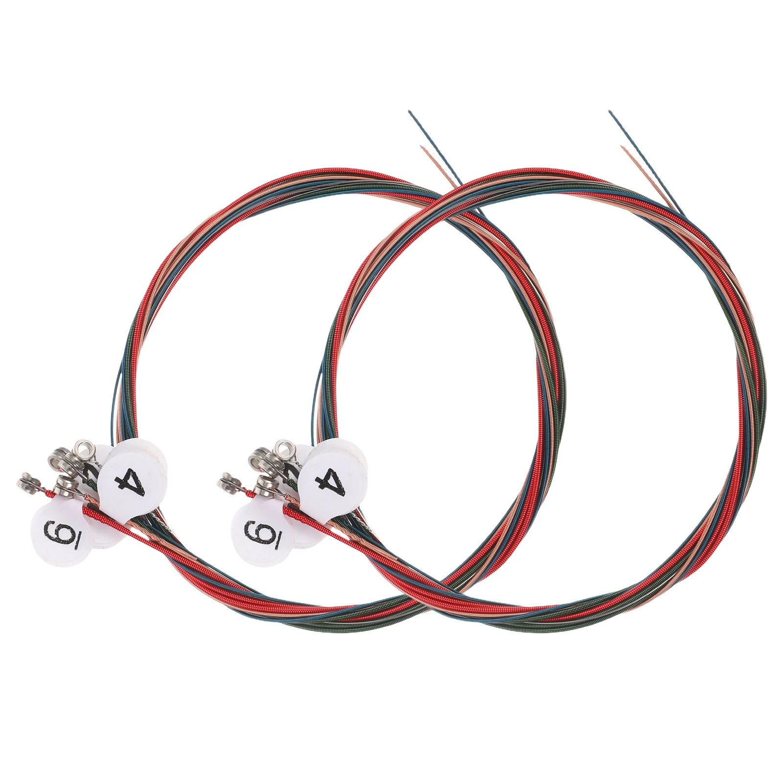 

2 Sets Colorful Guitar Strings Brass Accessories Acoustic Parts Repair of Steel Spare