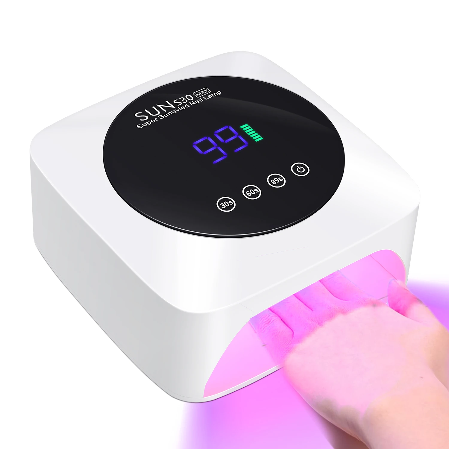 مصباح أظافر LED عالي الطاقة بالأشعة فوق البنفسجية مع إعدادات مؤقت ثلاثية وتصميم قابل لإعادة الشحن لعلاج الجل السريع في المنزل أو الصالون