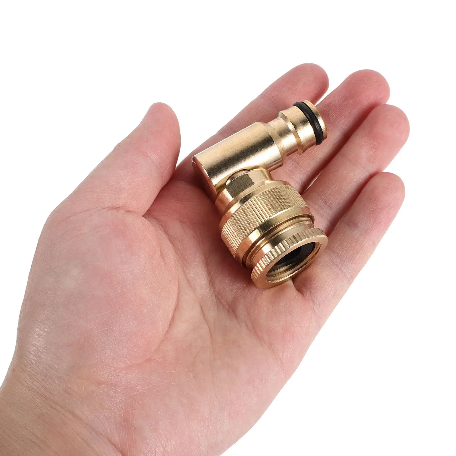 2 Pcs Swivel Nipple Connector Garden Hose Extender Elbow Water Adapter Brass Fitting Quick