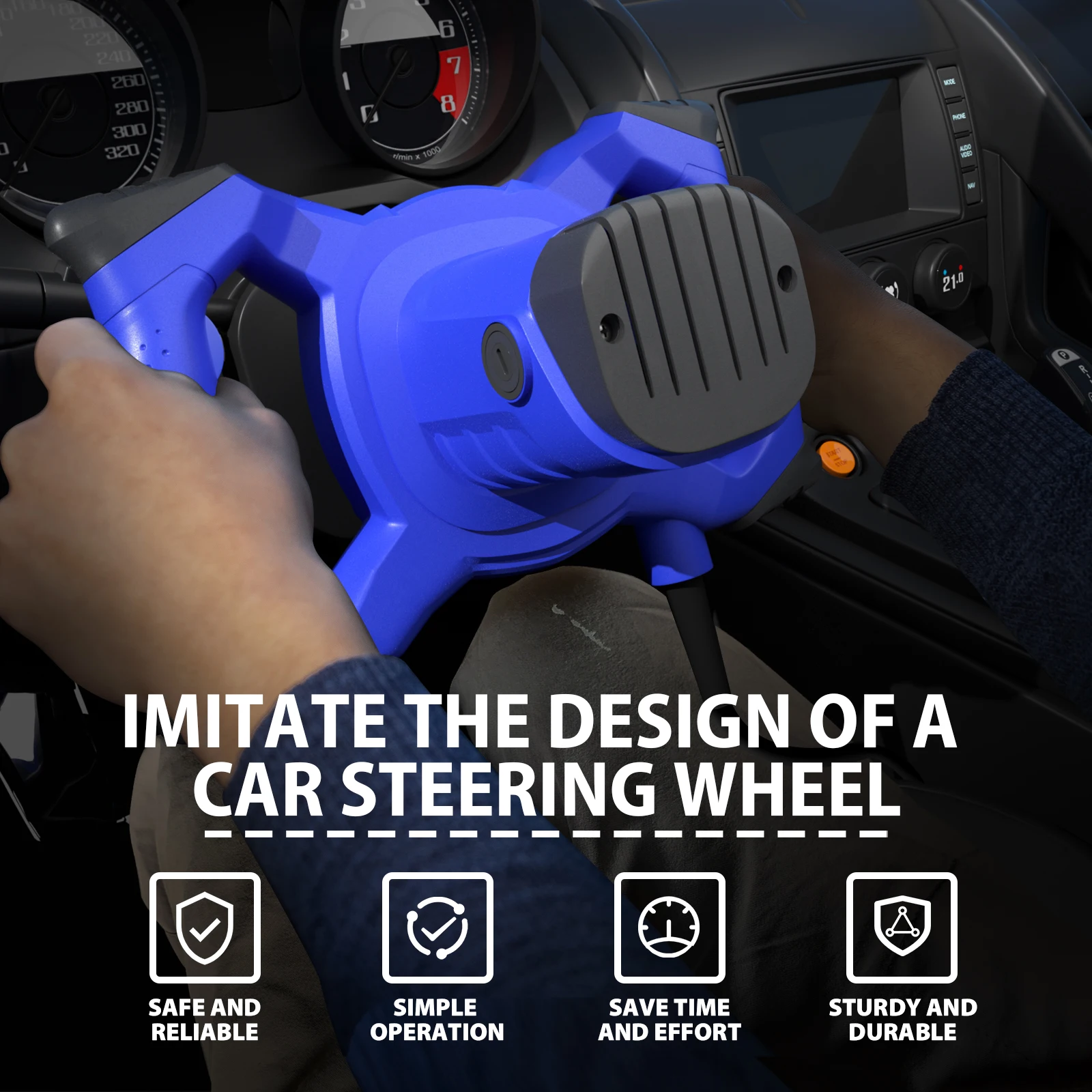 خلاط الطلاء واللاط الصناعي ذو 6 سرعات من Lucn، مجداف تقليب الحفر M14 شديد التحمل بقدرة 3000 وات لتجصيص الجبس والأسمنت