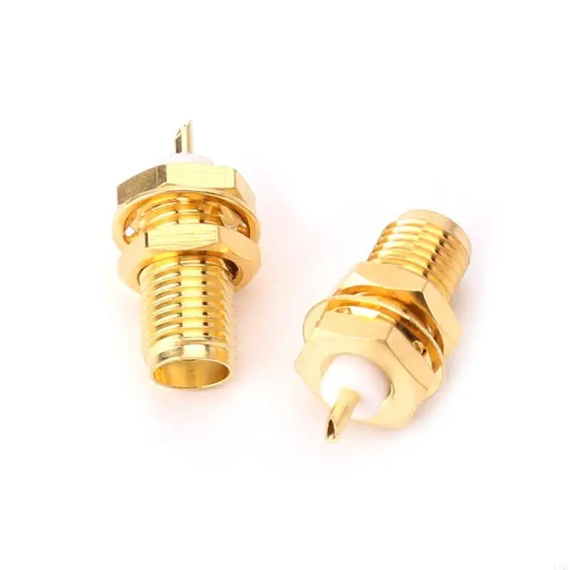 Y4QF 10 ชิ้น SMA-KY ตัวเชื่อมต่อ RF SMA หญิง Nut Bulkhead Handle Deck คลิป Solder Cup