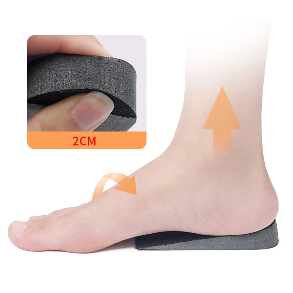 

2 Pairs Heightening Insole Invisible Increase Shoe Insert Healthcare Perspiration Non Slip Shock Absorption Unisex Foot Care
