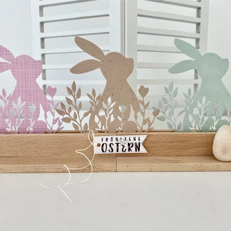 Mmao Craft ตัดโลหะตายตัดตายแม่พิมพ์อีสเตอร์ดอกไม้กระต่ายผีเสื้อสมุดภาพกระดาษหัตถกรรมแม่พิมพ์มีดใบมีด punch stencil