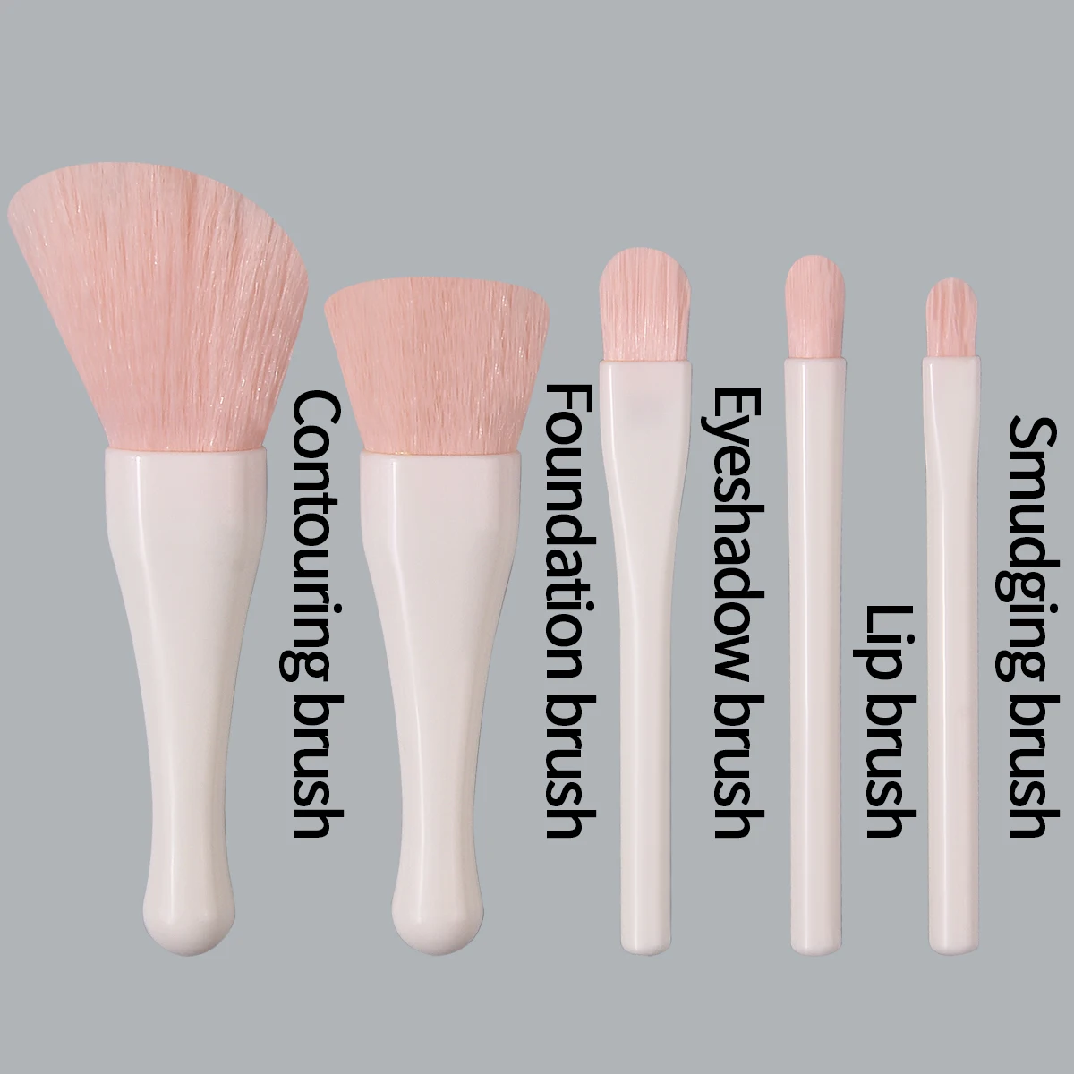 กล่องรูปเปลือกหอยขนาดเล็กแบบนุ่ม 6 ชิ้นพร้อมที่เก็บกระจก, แป้งฝุ่น, บลัชออน, คอนซีลเลอร์, อายแชโดว์, ชุดแปรงแต่งหน้า, อุปกรณ์เสริมความงาม