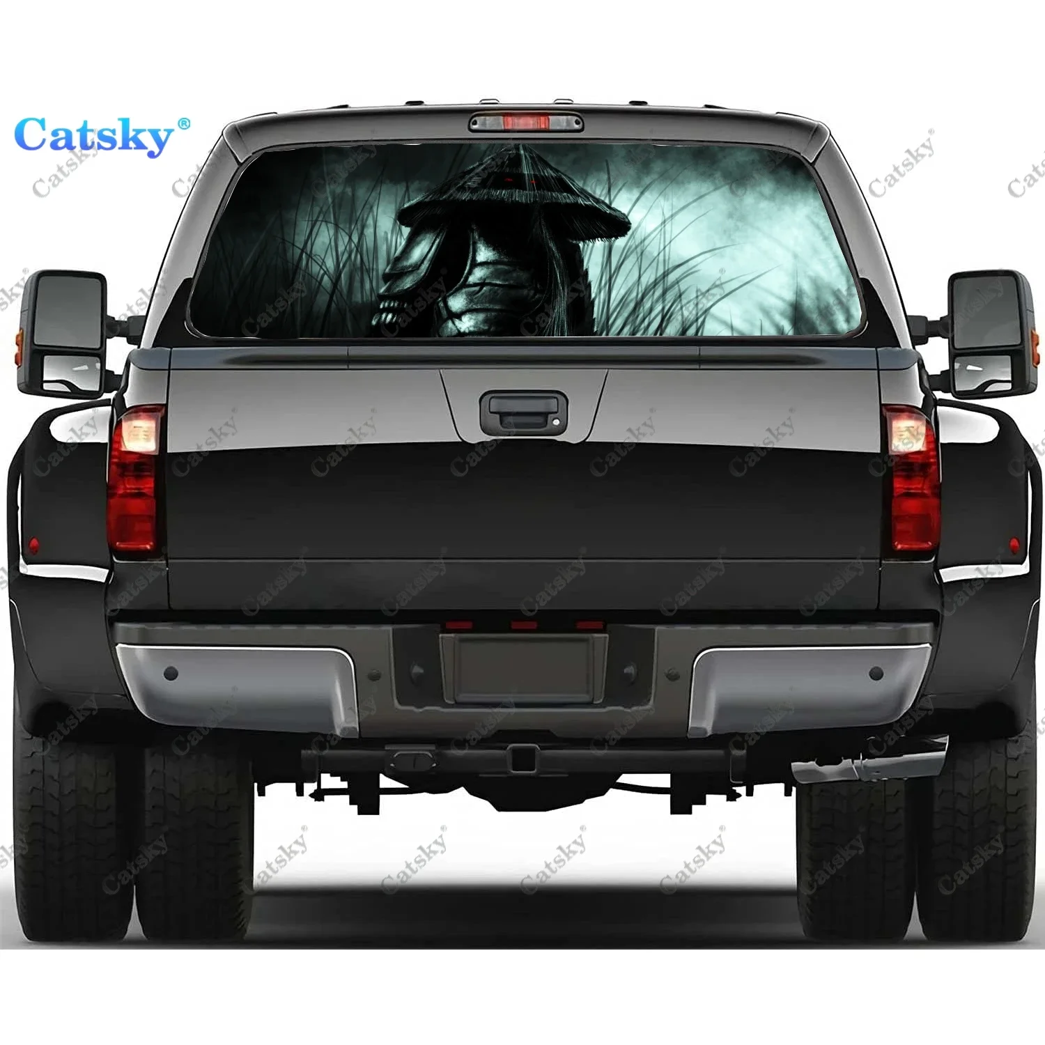 samurai ninja Window Decal Sticker Graphic PVC Material Truck Sticker Perforated Vinyl Universal Sticker