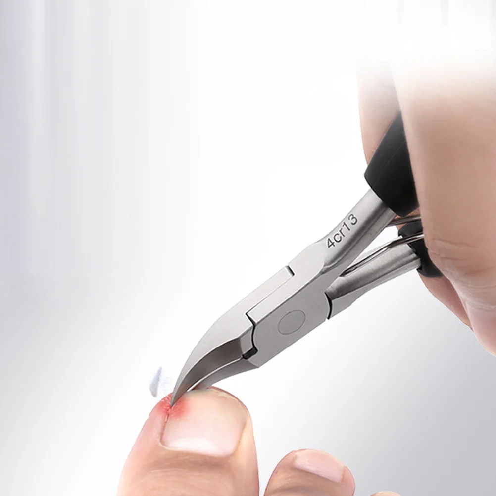 

1 Set Stainless Steel Clippers Nail Manicure Set Ergonomic Abs Handle Bionic Arc Shape Thick Toenails Fingernails Onychomycosis