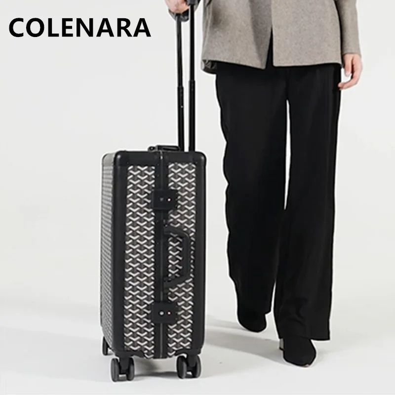 COLENARA Aluminum Frame Suitcase Student Boarding Box Women's Trolley Case 20