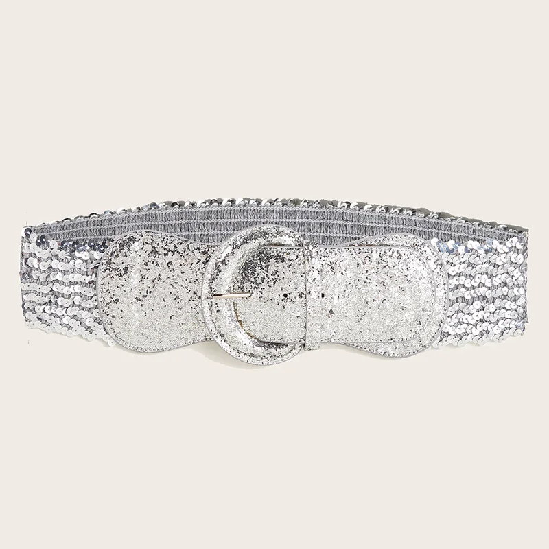 الذهبي Blingbling الترتر مشد حزام الإناث الراقية الماركات الفاخرة Cummerbund أحزمة واسعة للنساء الشرير القوطية Y2K حزام