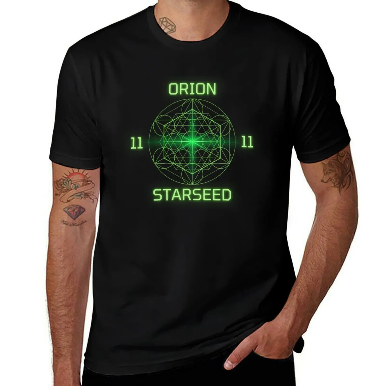 

Orion Starseed 1111 Spiritual Sacred Geometry T-Shirt cheap stuff for a boy Men's cotton t-shirt